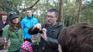 Steve identifying a toadstool