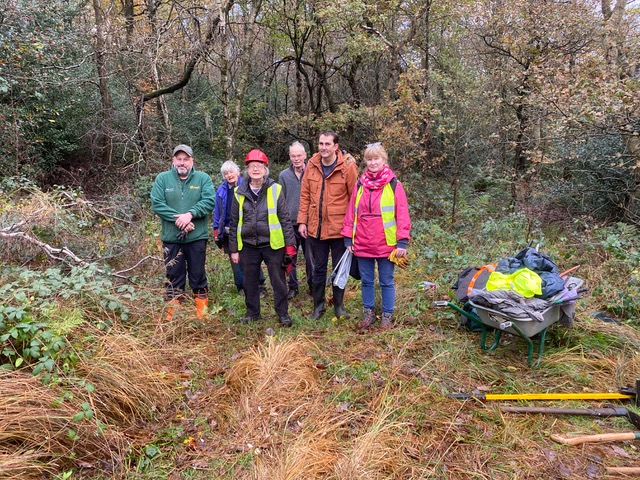 Friends of Adel Woods working on Adel Bog on the 20th November 2022
