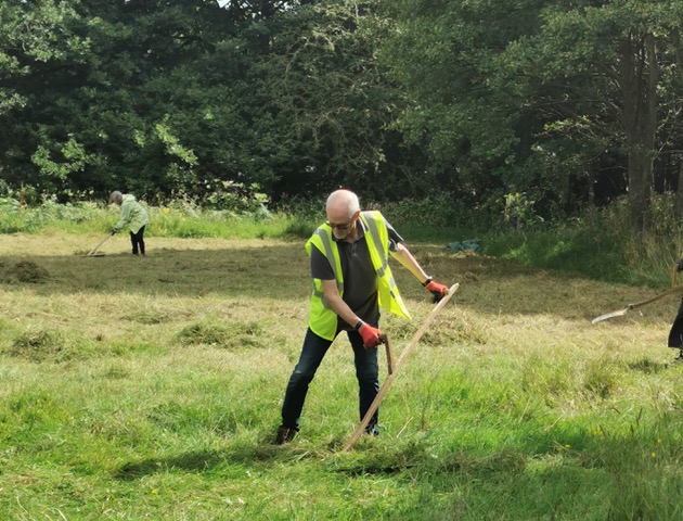 Friends of Adel Woods, scything the orchid meadow, 12th August 2023