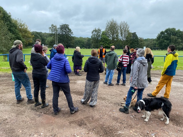 David Preston, Parks and Countryside Ranger talking to Friends of Adel Woods