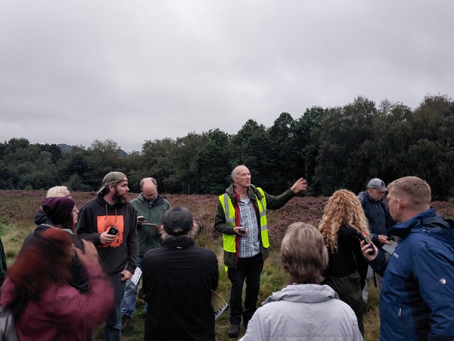 The chair of Friends of Adel Woods describing the importance of Adel Moor as a habitat on 1st September 2023