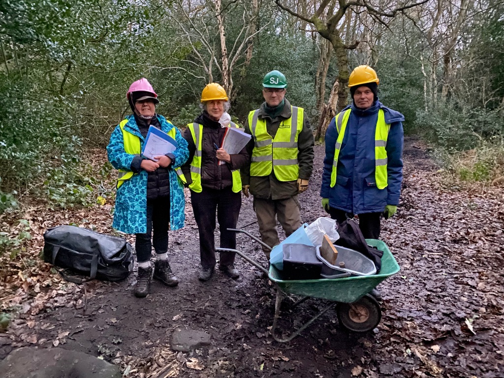 Friends of Adel Woods: surveying nest boxes  in Adel Woods on the 13th January 2024