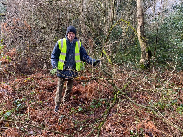 Friends of Adel Woods clearing footpaths in Adel Woods