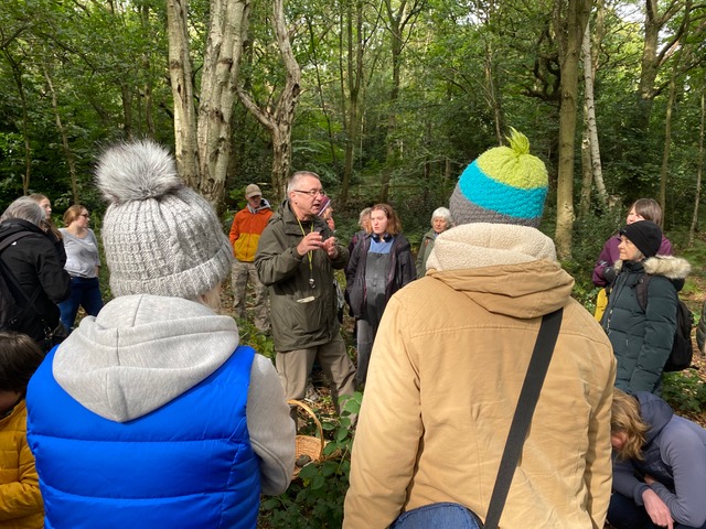 Friends of Adel woods on a fungal foray in Adel Woods, Leeds