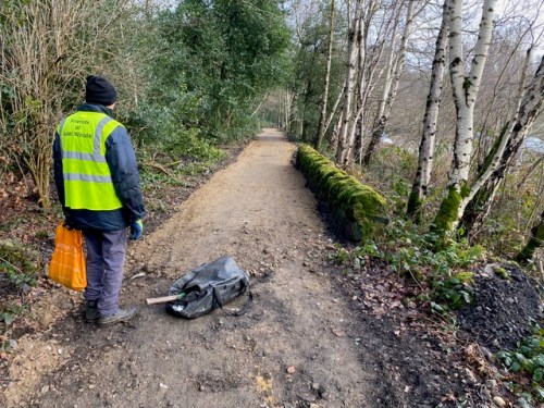 Crag Lane in Adel Woods on the 16th February 2025