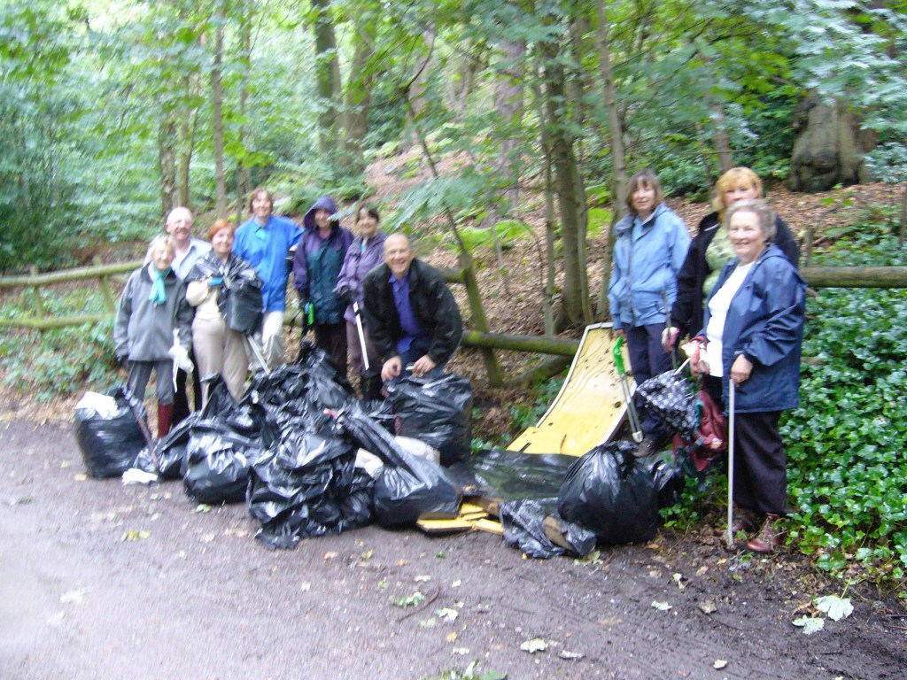 Friends of Adel Woods: litterpicking in Adel Woods in July 2009