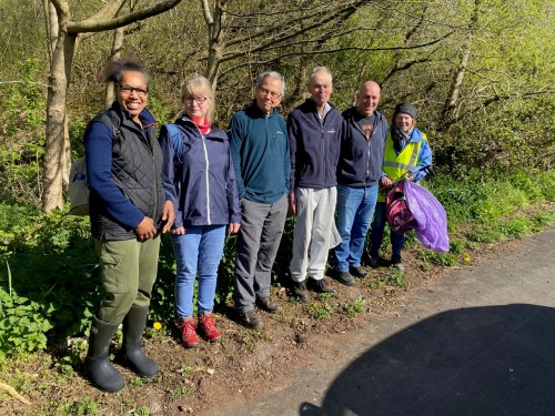 Volunteers from Friends of Adel Woods preparing to get to work on the 13th April 2025