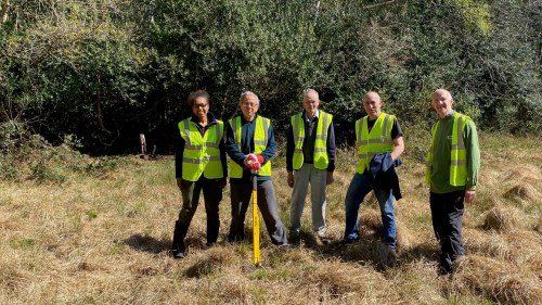 Friends of Adel Woods working on Adel Bog on the 13th April 2025