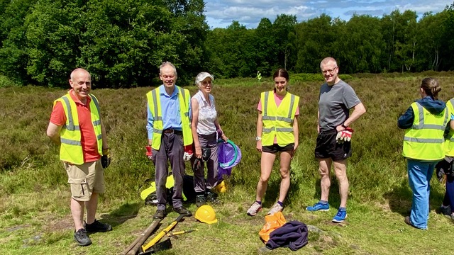 Friends of Adel Woods working on Adel Moor on the 15th June 2025