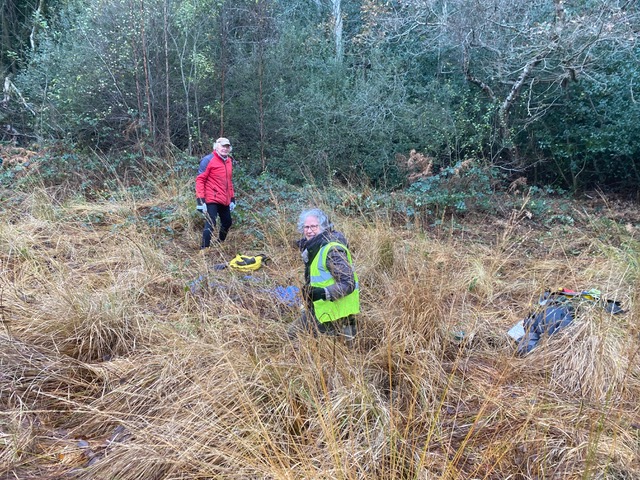 Friends of Adel Woods working on Adel Bog on the 22nd November 2025