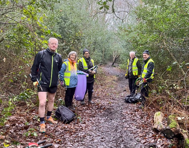 Friends of Adel Woods clearing holly on the Meanwood Valley Trail on the 17th January 2026