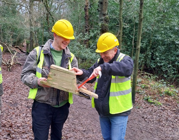 Friends of Adel Woods cleaning nest boxes on the 24th January 2024
