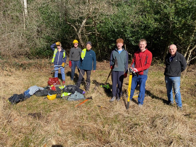 Friends of Adel Woods working on Adel Bog on the 14th March 2026