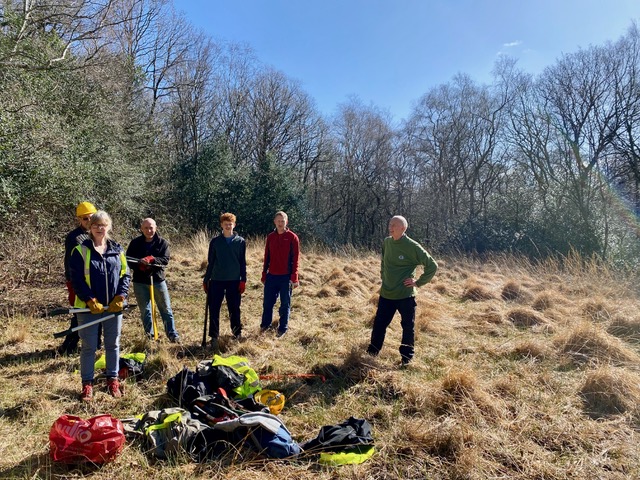 Friends of Adel Woods working on Adel Bog on the 14th March 2026