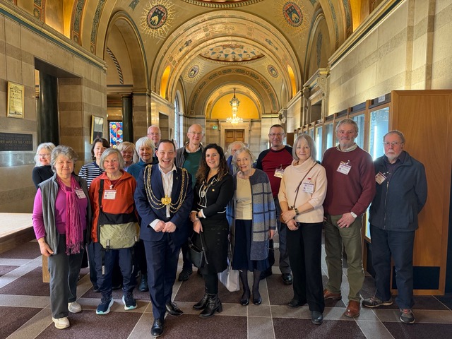 Members of Friends of Adel Woods in the Civic Hall, Leeds with the Lord Mayor  and Lady Mayoress of Leeds on the 24th March 2026