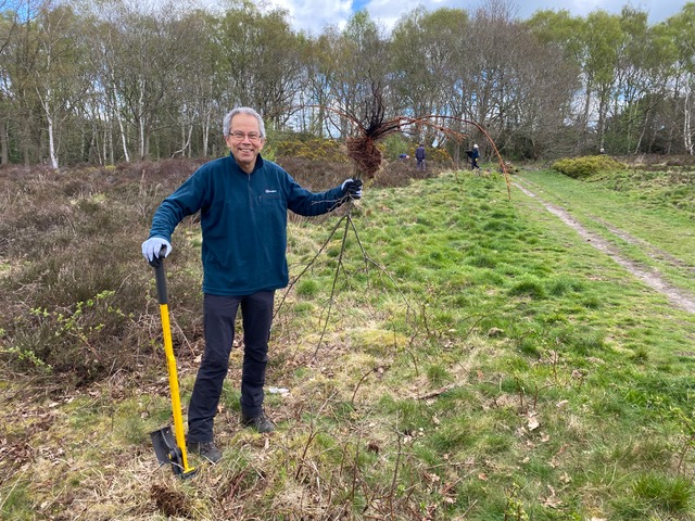 Friends of Adel Woods working on Adel Moor on the 19th April 2026
