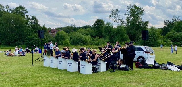 Friends of Adel Woods: The Manhattan Sound Big Band playing on Alwoodley Village Green on the 21st June 2026
